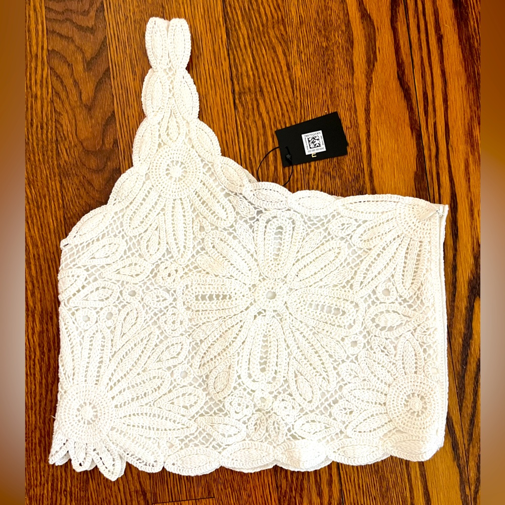 Maje Cropped One-Shoulder Top